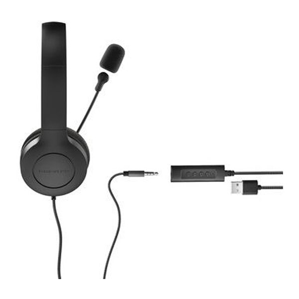 Casti cu fir, Energy Sistem, Office 3, mufa Jack 3.5 mm, USB, control volum, microfon reglabil, Negru