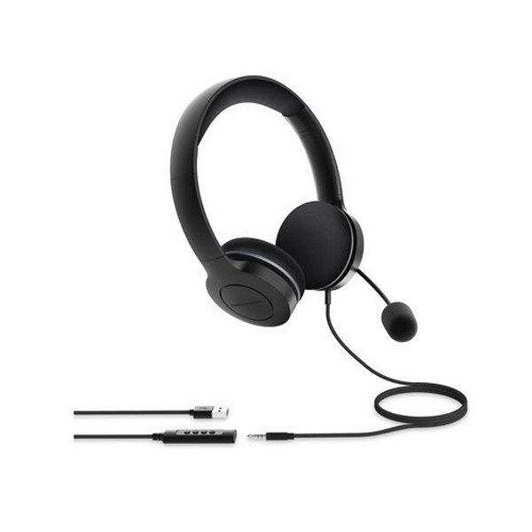 Casti cu fir, Energy Sistem, Office 3, mufa Jack 3.5 mm, USB, control volum, microfon reglabil, Negru