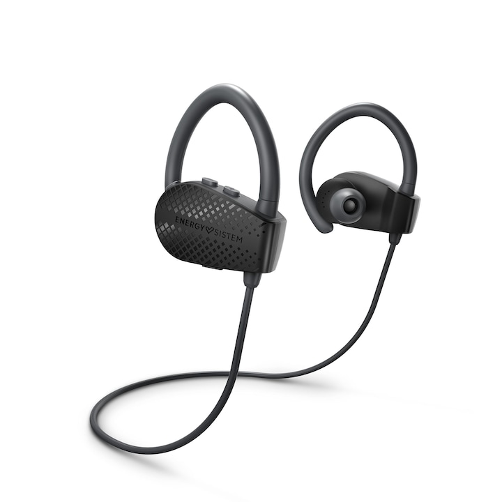 Energy Sistem Sport 1+ fülhallgató, vezeték nélküli, BT5.1, hangsegéd, biztonságos illeszkedés, izzadságálló, fekete
