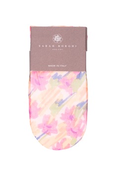 Sosete din colectia de lux, model semi-transparent, floral, Fiore Sarah Borghi, Roz/Verde/Galben, Masura unica Sosete din colectia de lux, model semi-transparent, floral, Fiore Sarah Borghi, Roz/Verde/Galben, Masura unica