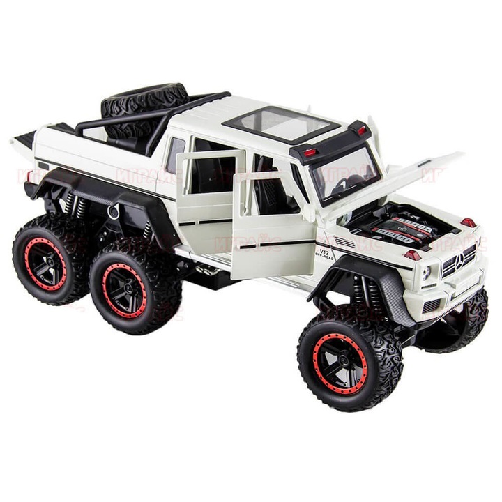 Метален автомобил, Mercedes-benz, G63 AMG 6×6, С отварящи се врати, Бял