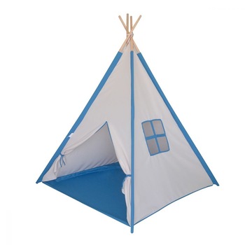 Cort indian pentru copii cu cadru din lemn, pentru interior sau exterior, ATS, 120 x 120 x 150 cm Cort indian pentru copii cu cadru din lemn, pentru interior sau exterior, ATS, 120 x 120 x 150 cm