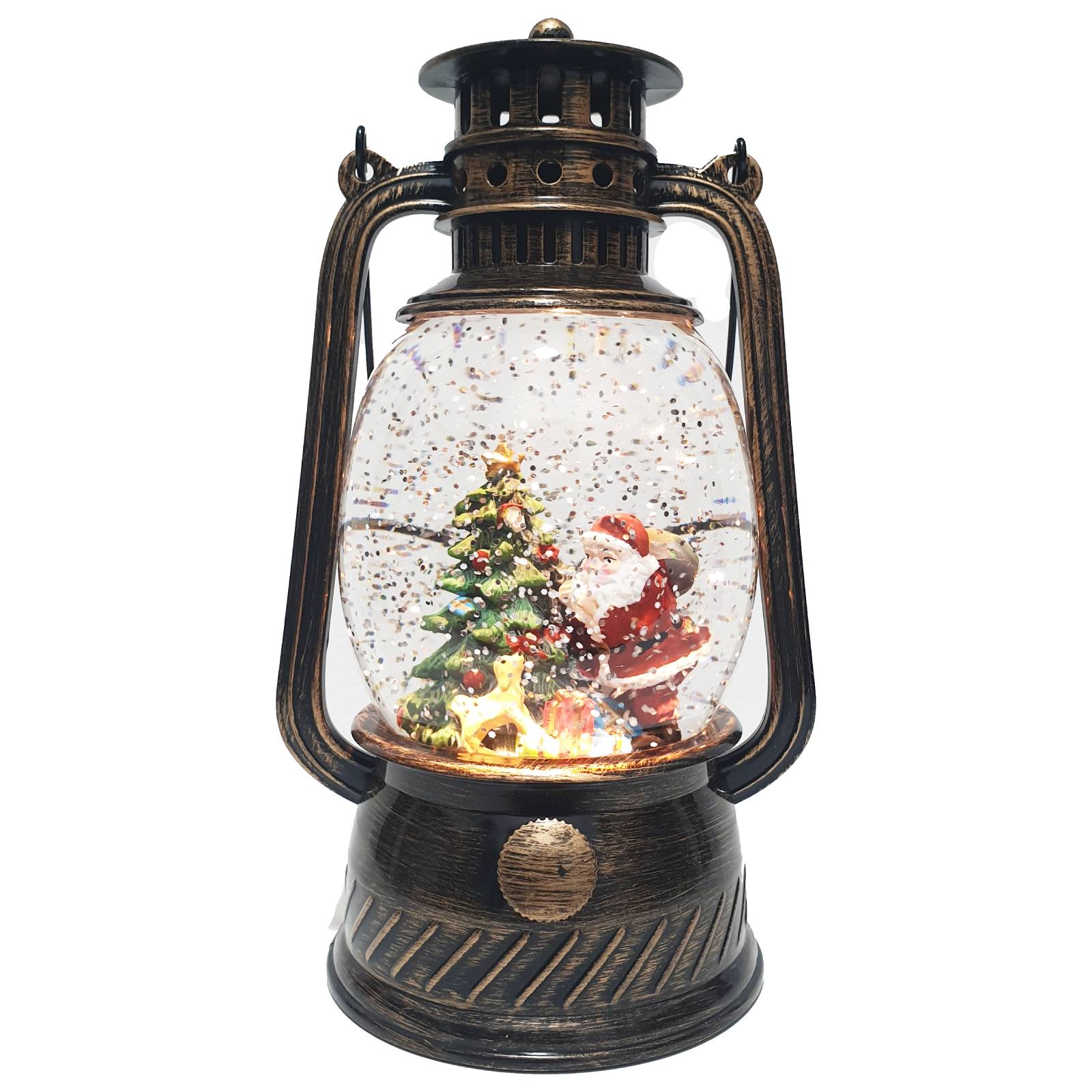 Felinar muzical de Craciun cu lumina LED si in miscare, 20cm