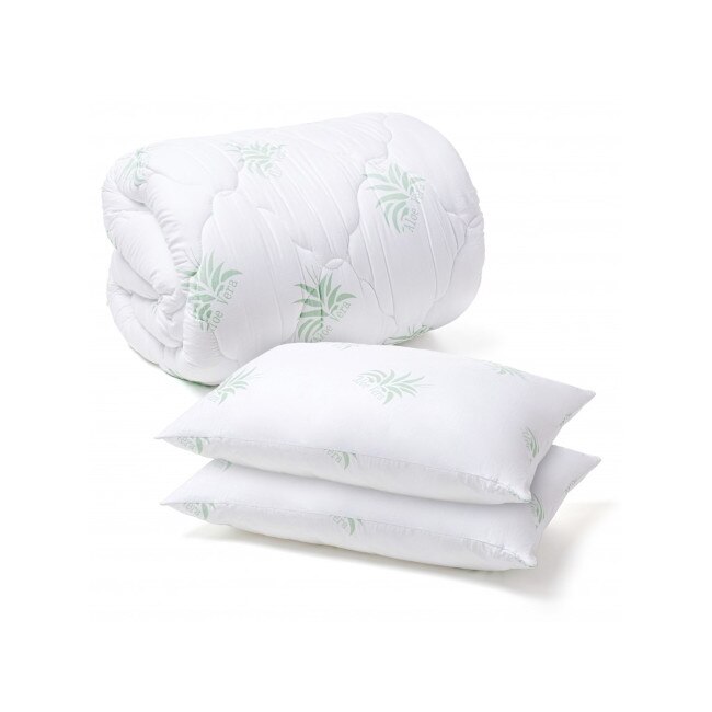 Set pilota 200x220 cm aloe vera si 2 perne memory aloe vera micro