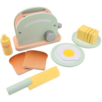 Set toaster de jucarie Jouéco, lemn, 12 piece Set toaster de jucarie Jouéco, lemn, 12 piece