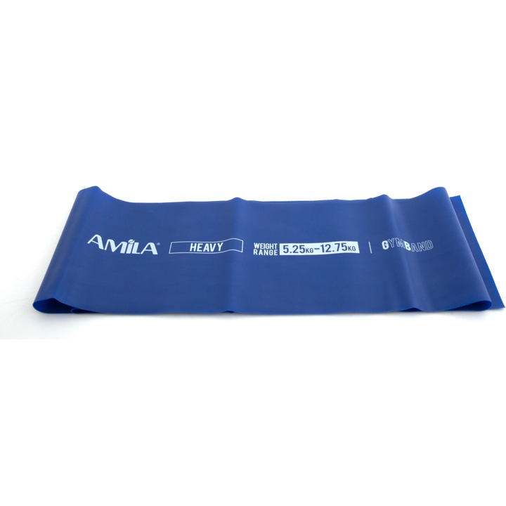 Banda fitness elastica din latex pentru exercitii, AMILA, Albastru, 120 cm