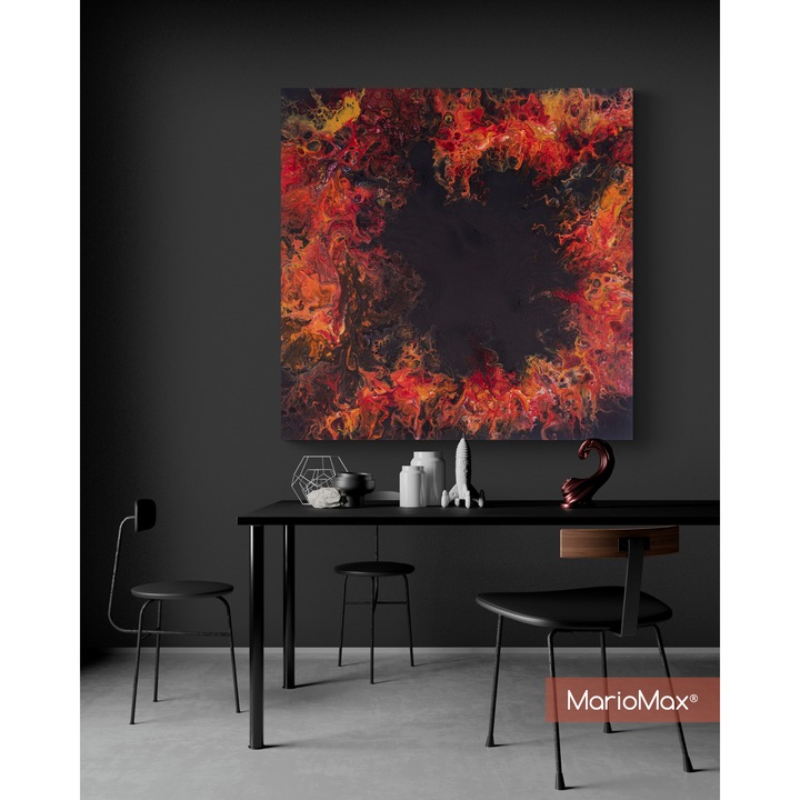 Картина MarioMax, Through the flames, Абстрактно изкуство, Дървена подрамка, размер 50см x 50см