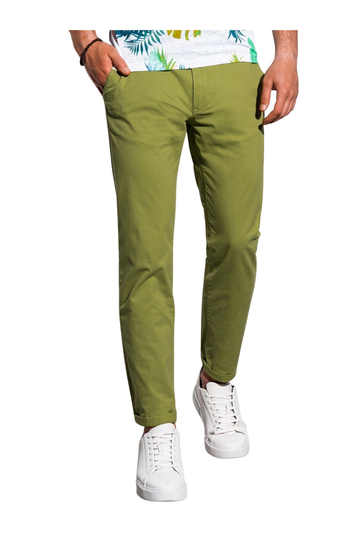 Pantaloni casual barbati OMBRE verde P894, Verde