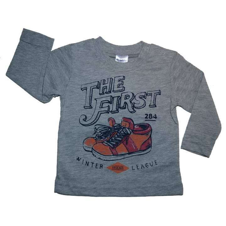 Bluza cu maneca lunga pentru baieti Wendee OZFB101609-0G-80, Gri 5682