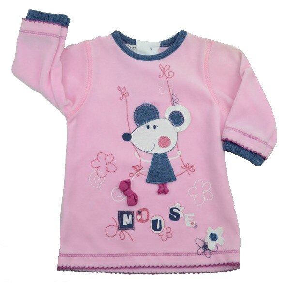 Bluza cu maneca lunga pentru fete Karen Mouse KRC355R-68, Roz 10962
