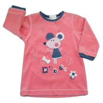 Bluza cu maneca lunga pentru fete Karen Mouse KRC355CO-62, Coral 10956 Bluza cu maneca lunga pentru fete Karen Mouse KRC355CO-62, Coral 10956