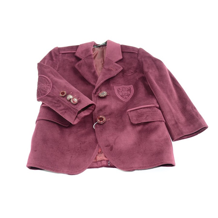 Sacou elegant pentru baieti LA KIDS 1434B-86, Visiniu 86 CM