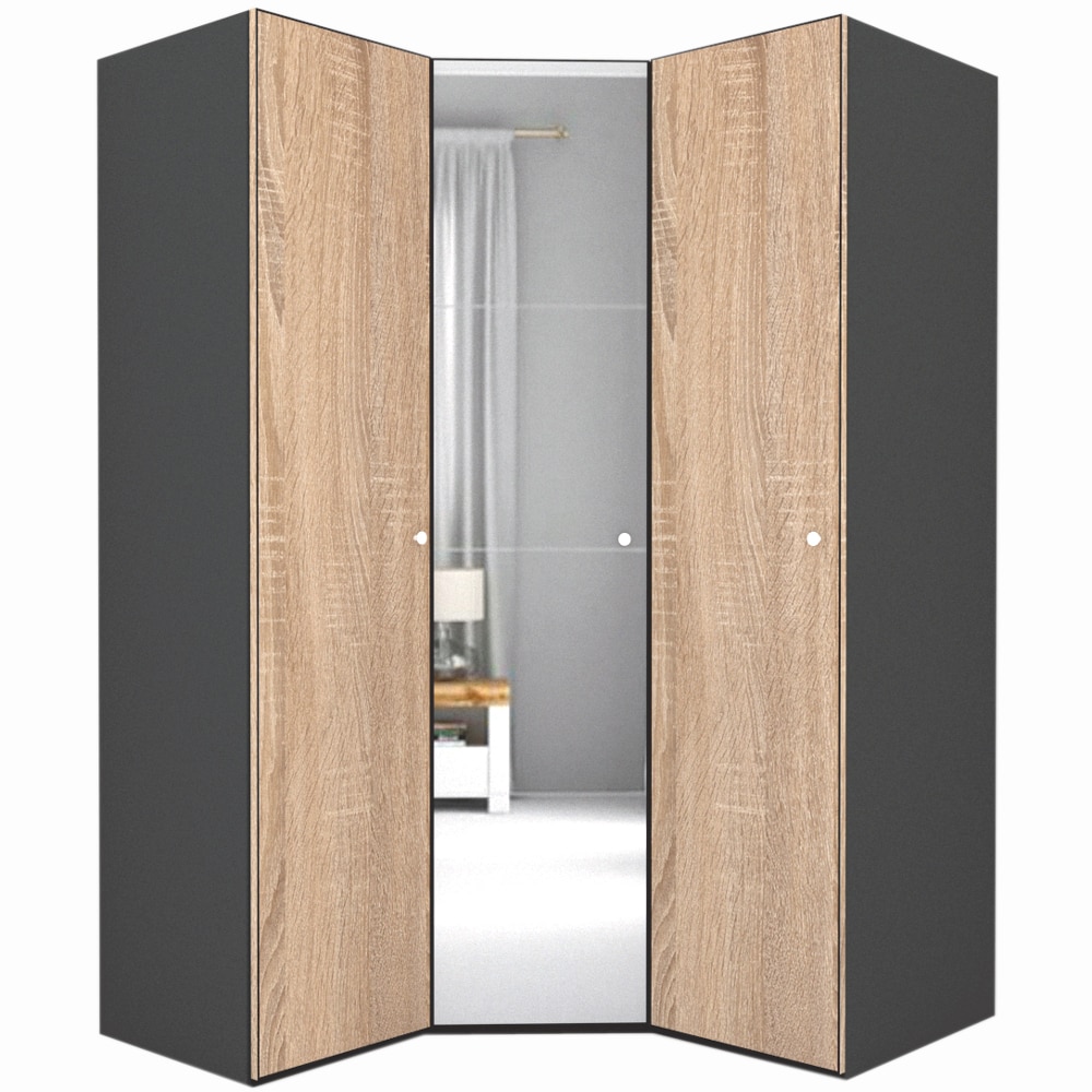 Dulap de Colt Genarom LEX Model A, Decor 3025 / Oglinda, 153-153 x 218 x 66 cm