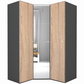 Dulap de Colt Genarom LEX Model A, Decor 3025 / Oglinda, 153-153 x 240 x 66 cm Dulap de Colt Genarom LEX Model A, Decor 3025 / Oglinda, 153-153 x 240 x 66 cm