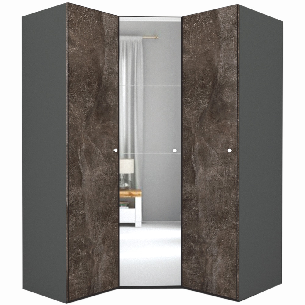 Dulap de Colt Genarom LEX Model A, Decor 4299 / Oglinda, 153-153 x 218 x 66 cm