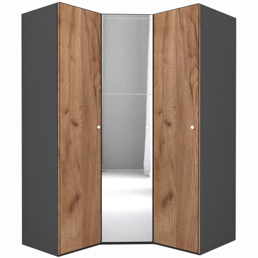 Dulap de Colt Genarom LEX Model A, Decor K004 / Oglinda, 153-153 x 218 x 66 cm