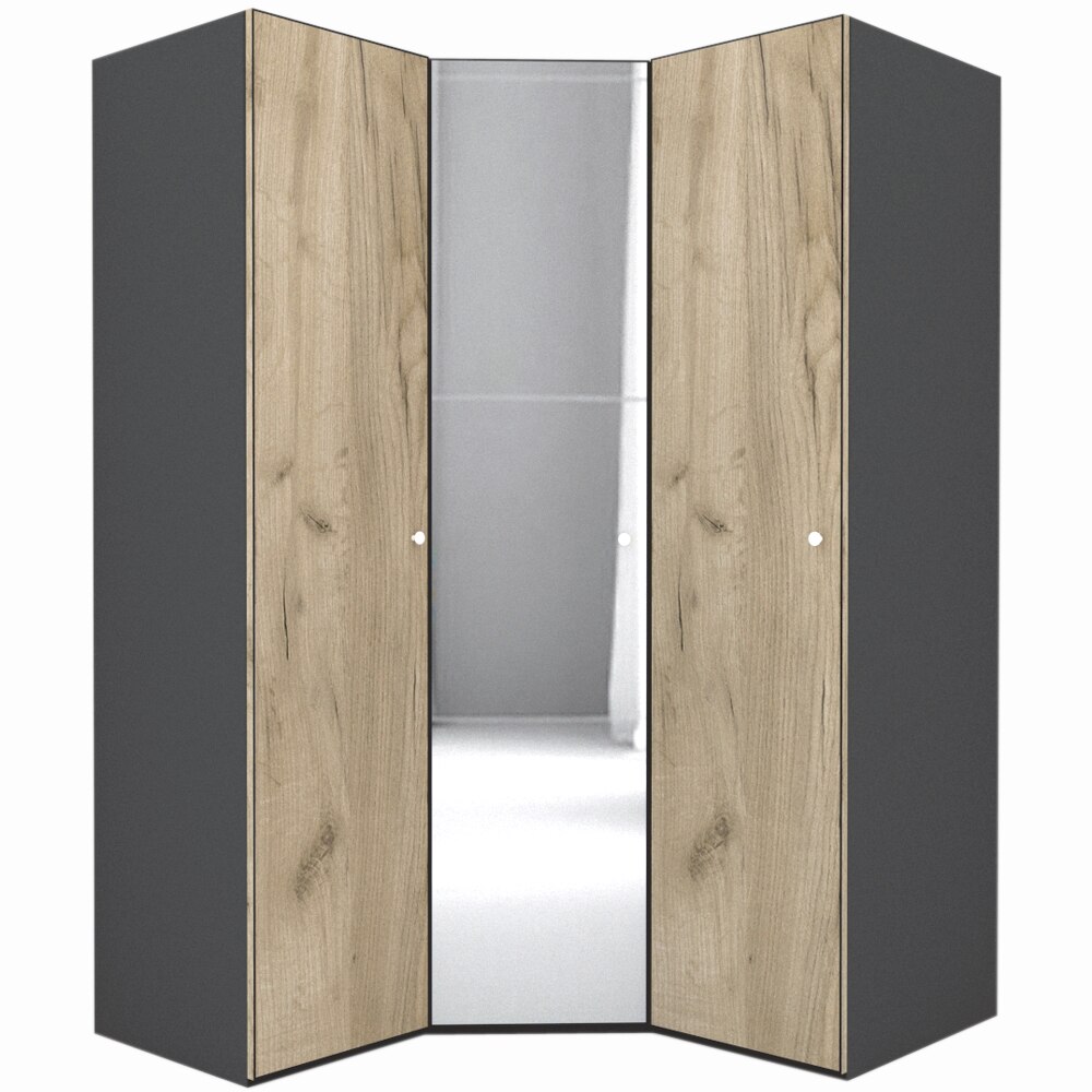 Dulap de Colt Genarom LEX Model A, Decor K002 / Oglinda, 153-153 x 218 x 66 cm