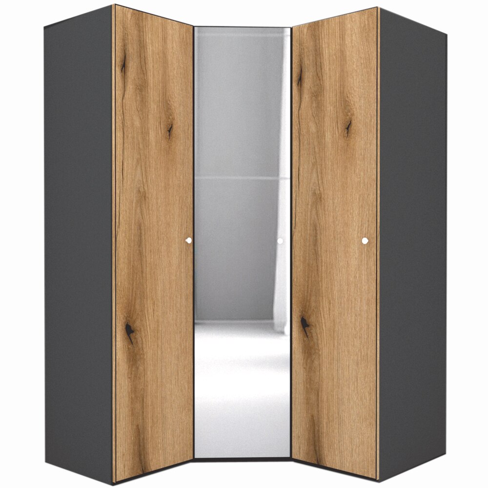 Dulap de Colt Genarom LEX Model A, Decor K365 / Oglinda, 153-153 x 218 x 66 cm