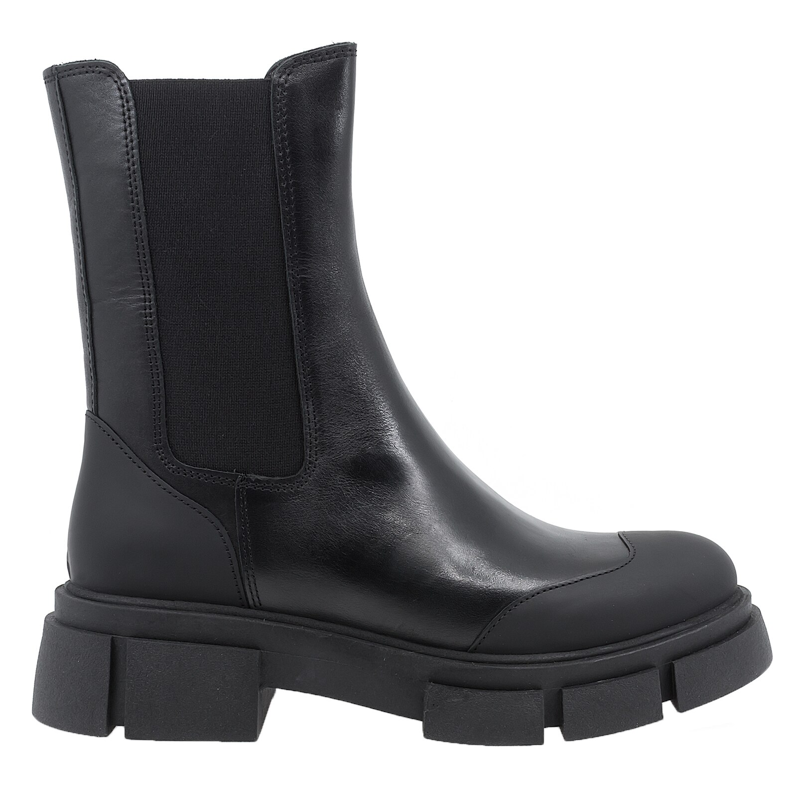 Ghete dama, Caspian, Cas-2838, casual, piele naturala, Negru