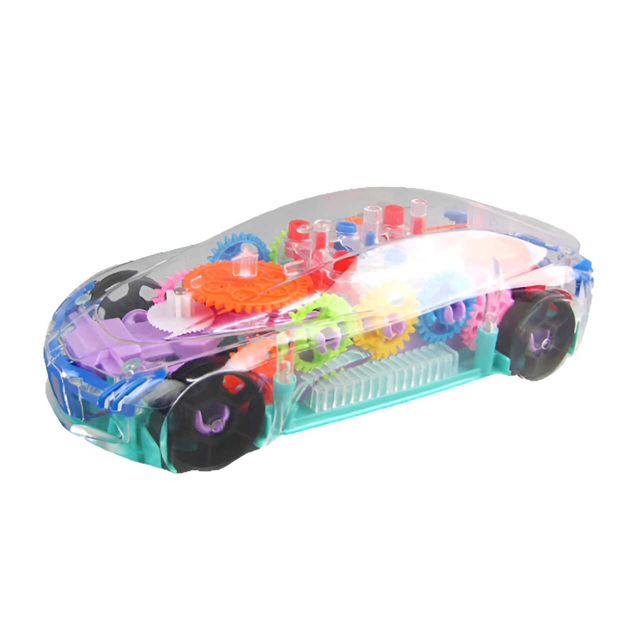 Masinuta interactiva cu exterior transparent, sunete si lumini, Multicolor, 20.3x6.3x8.5 cm, + 2 ani