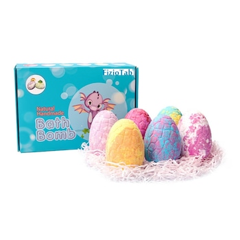 Set 6 Bombe de Baie Efervescente cu Surpiza in Interior, Arome si Culori Diferite, FizioTab® Dino Bath Bombs, Bile de Baie pentru Copii cu Uleiuri Esentiale Set 6 Bombe de Baie Efervescente cu Surpiza in Interior, Arome si Culori Diferite, FizioTab® Dino Bath Bombs, Bile de Baie pentru Copii cu Uleiuri Esentiale