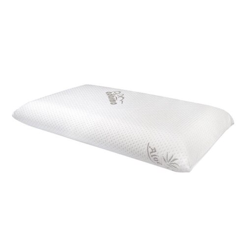 Perna pentru dormit Aloe Vera Memory, spuma cu memorie, ultra-elastica, alb, 40 x 70 x 11 cm, hipoalergenica, husa detasabila