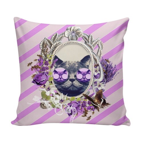 Perna decor, multicolor, poliester + fibra poliester siliconizata, 43 x 43 cm, design modern