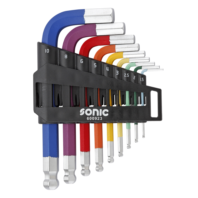 Set imbus hexagonale scurte, 9 buc, 1.5, 2, 2.5, 3, 4, 5, 6, 8, 10mm - Sonic 600923