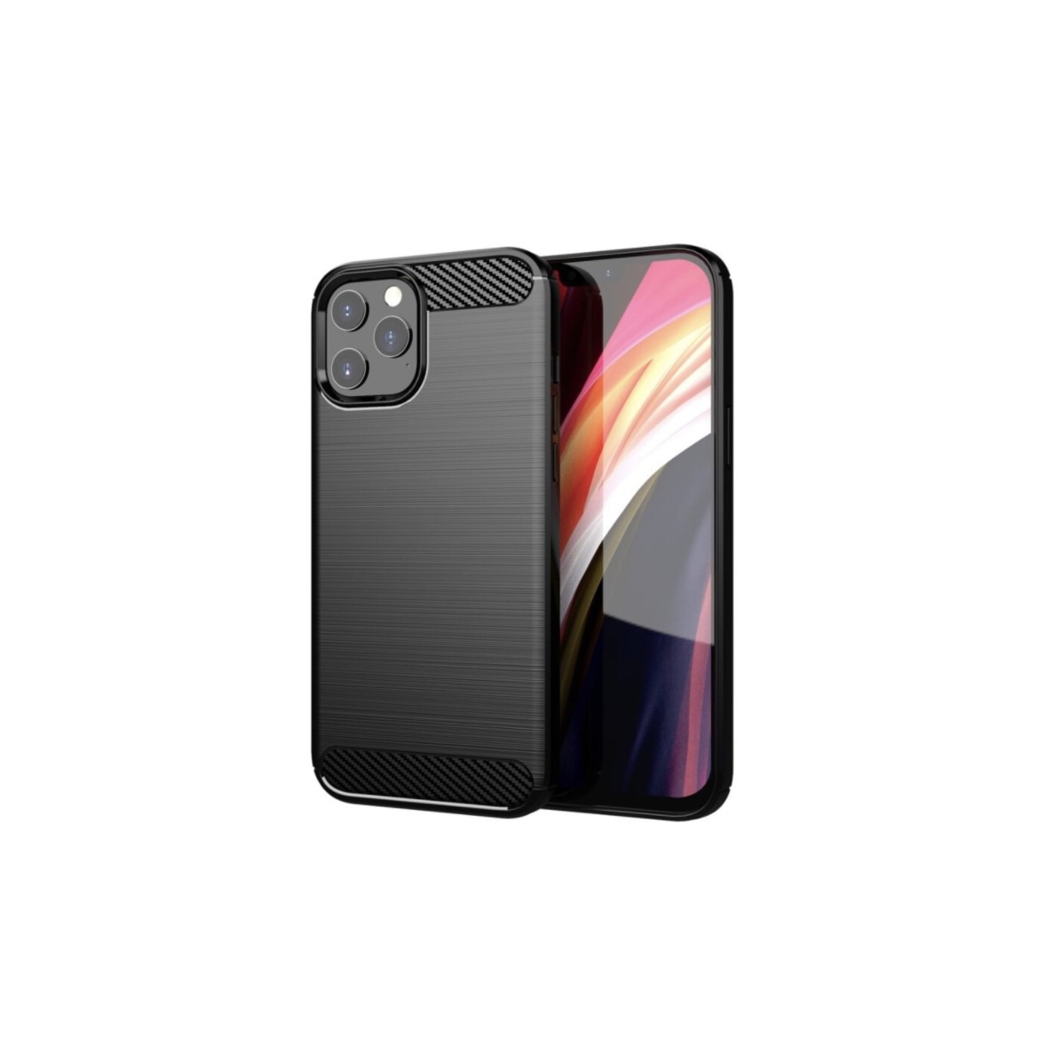 Husa TPU carbon pentru iPhone 12 Mini, carcasa, Negru