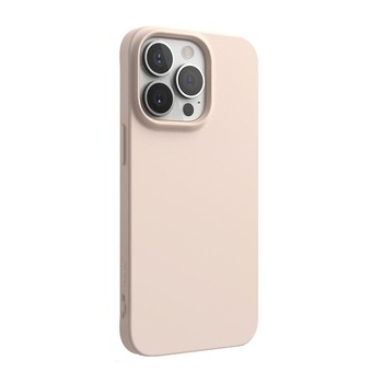 Husa protectie compatibila cu iPhone 13 Pro Max, ultra slim, silicon Roz Pal, interior din microfibra, PlanetPhone