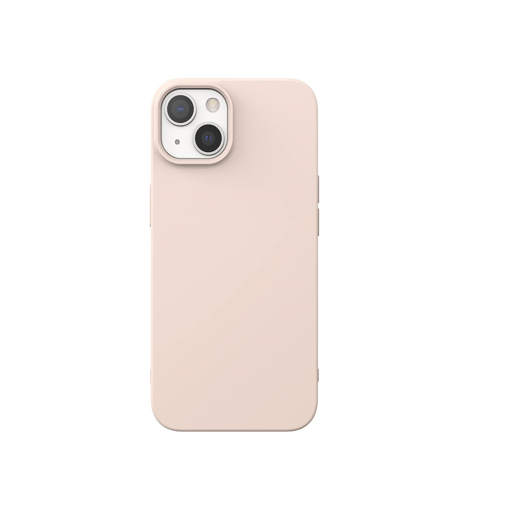 Husa compatibila cu iPhone 13, slim din silicon, interior din catifea, Roz Pal, PlanetPhone