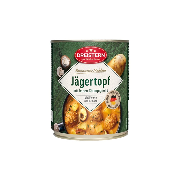 Tocanita de cartofi, cu ciuperci si chiftelute, Dreistern, 800 g