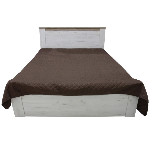 Cuvertura de pat, poliester, maro, 180 x 240 cm, design modern si elegand, confortabila