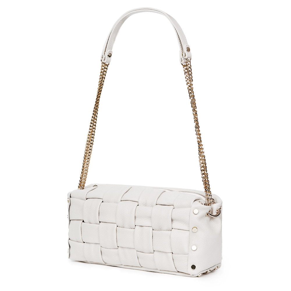 Poseta dama din piele naturala Selena alba