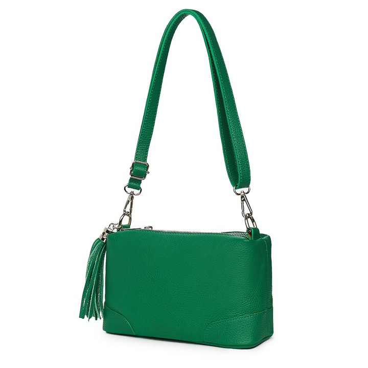 Bőr táska három rekesszel Irene green