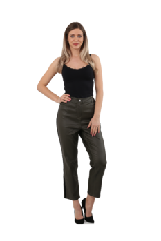 Pantaloni tip piele, Next, Kaki, 46 Pantaloni tip piele, Next, Kaki, 46
