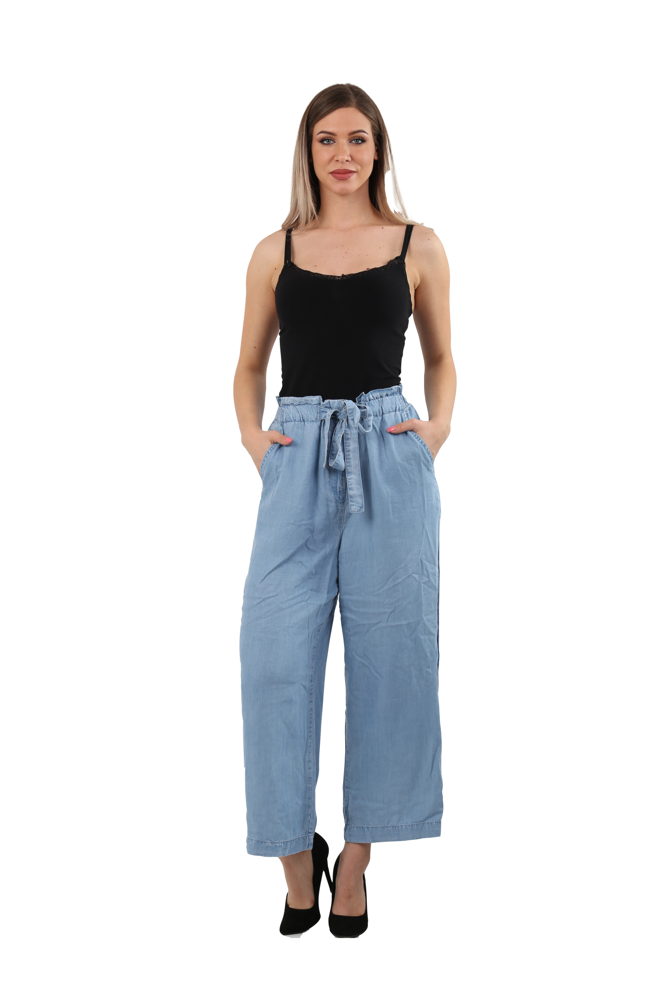 Pantaloni comozi, Tip blugi, Next, Albastru, 40