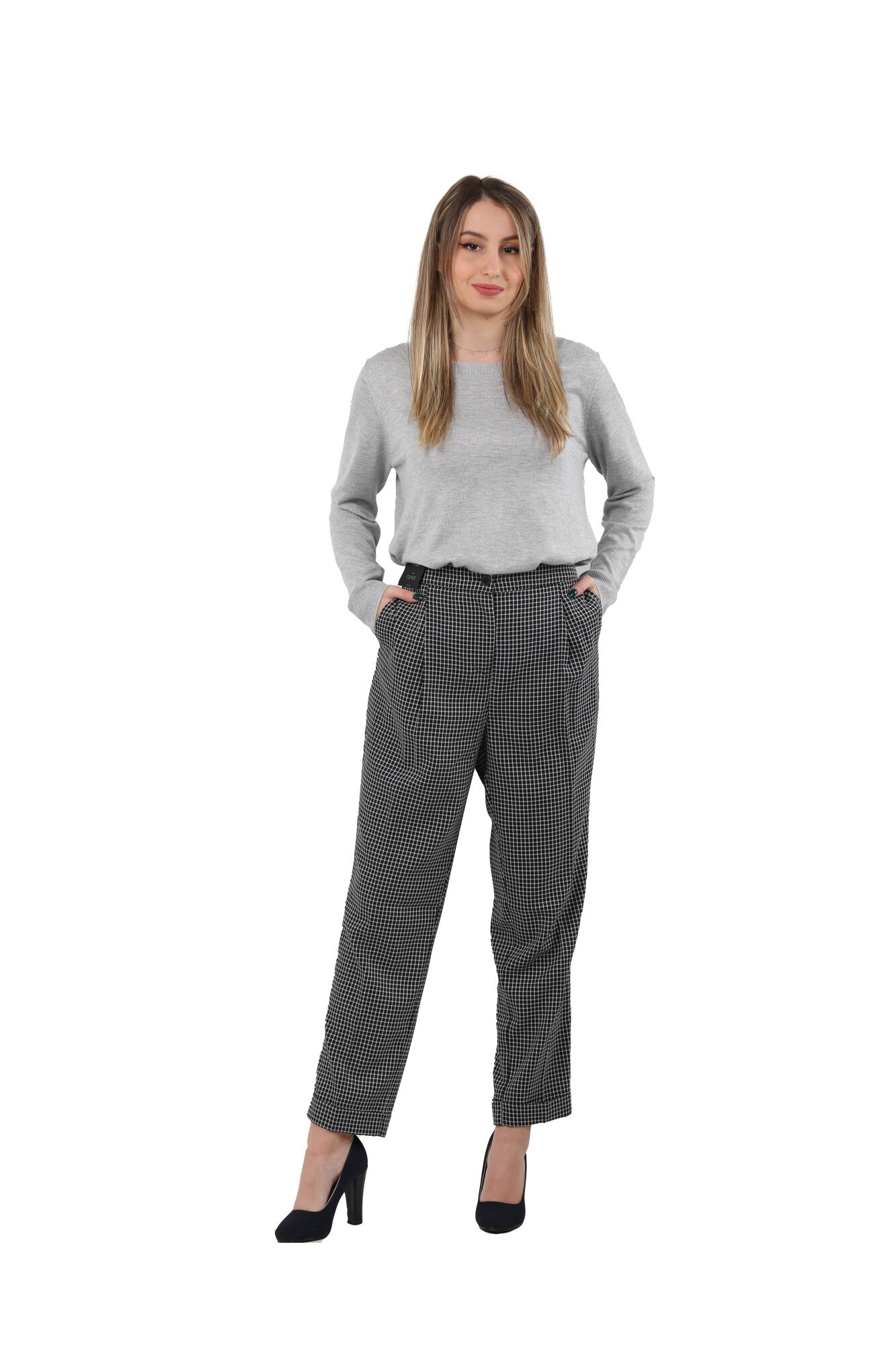 Pantaloni office, Carouri, Next, Negru, 42