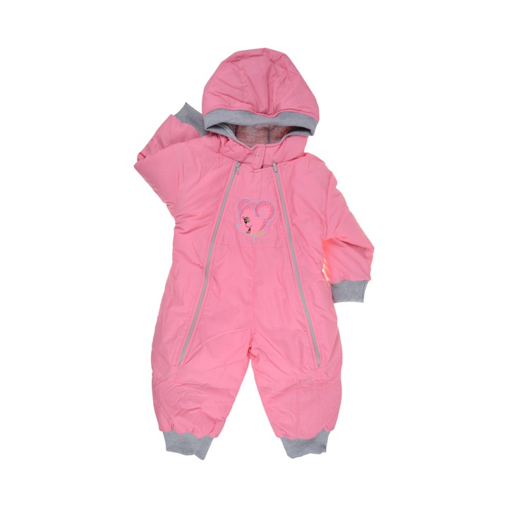 Combinezon de iarna pentru fete Pifou Model 38 60662501-1, Roz 74 CM