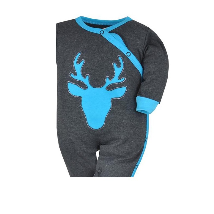 Salopeta cu maneca lunga pentru baieti Koala Deer 07-465A-62-cm, Gri 62 CM