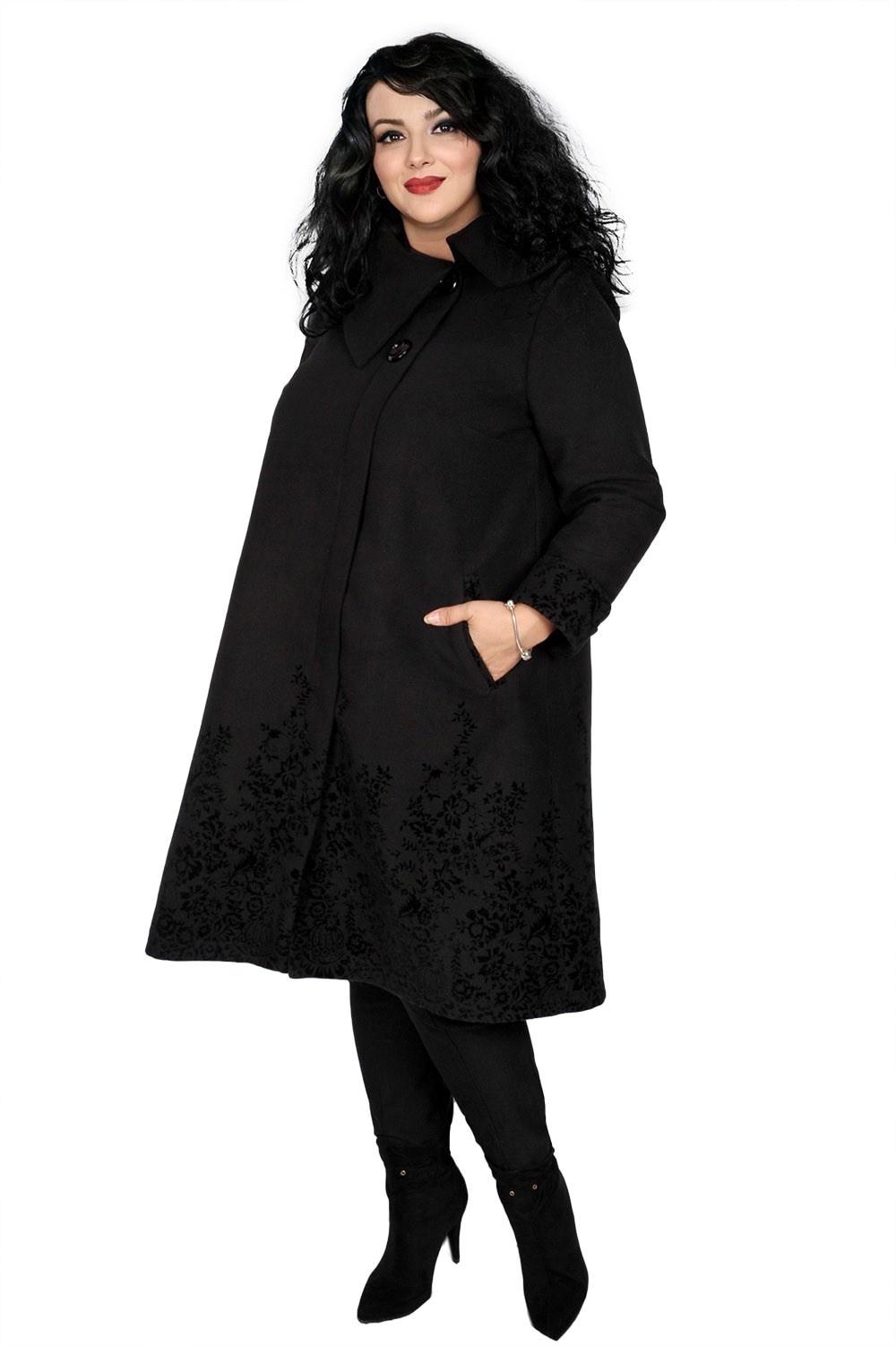 Palton Smaranda, model 11980, Negru