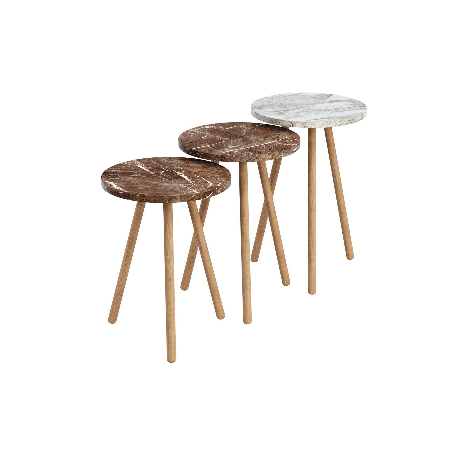 Set masute marmurate Class, 34 cm