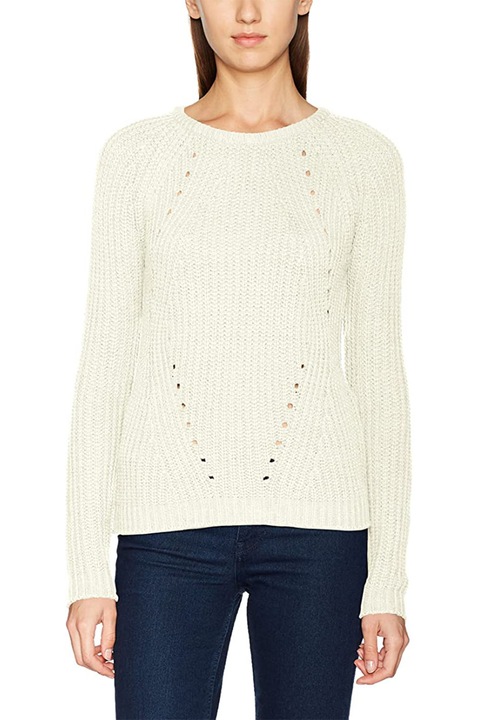 Pulover dama, Nizzin, Poliester, Tricotat, Alb, L