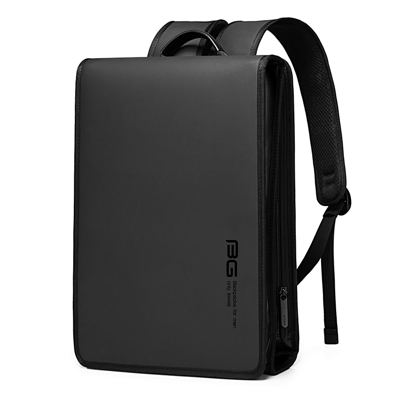 Rucsac laptop 14", business, slim cu deschidere la 180 grade, BANGE, 29.5x8x39.5 cm, Negru