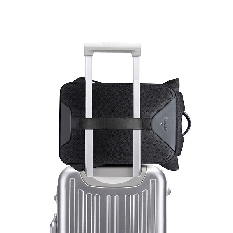 Rucsac laptop 15.6", smart casual, design pelerin, expandabil, impermeabil, BANGE, 48x30x17cm, Negru