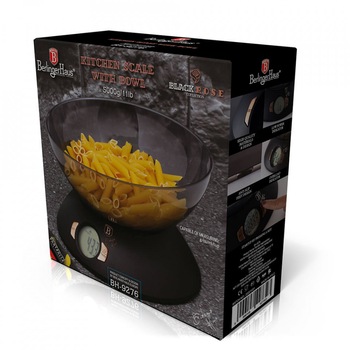 Cantar de bucatarie cu bol Black Rose Collection BerlingerHaus BH 9276 Cantar de bucatarie cu bol Black Rose Collection BerlingerHaus BH 9276