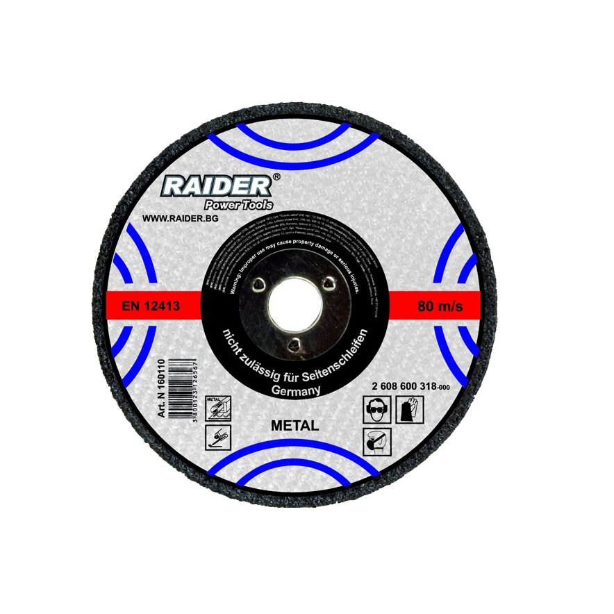 Disc pentru taiat metal 180х2х22.2mm, Raider 160107