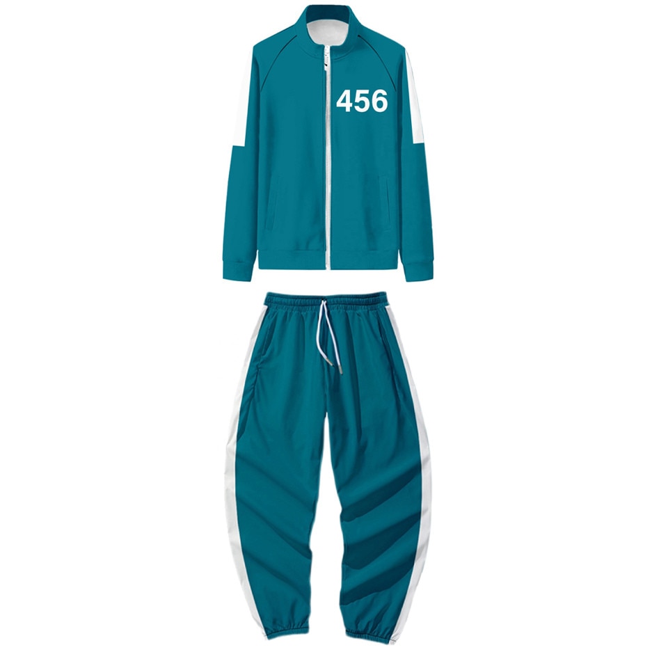 Trening Squid game, Jocul Calamarului, numarul 456, unisex, jacheta si pantaloni, SQUID04