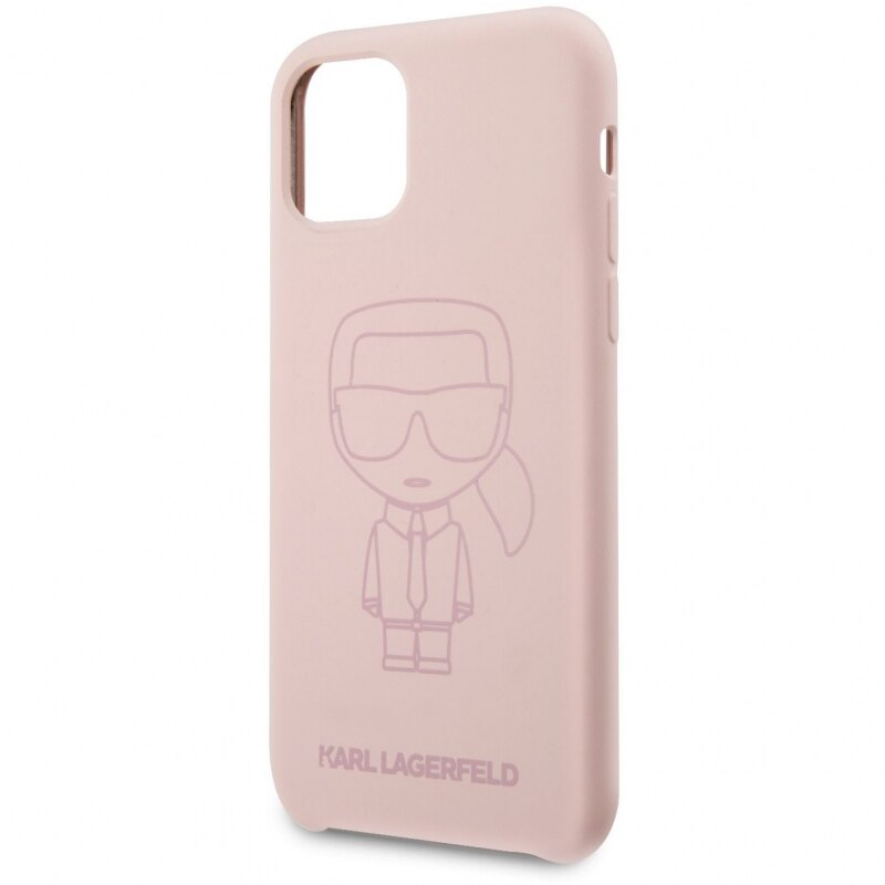 Husa de protectie Karl Lagerfeld Iconic Outline Tone on Tone pentru Apple iPhone 11, Roz