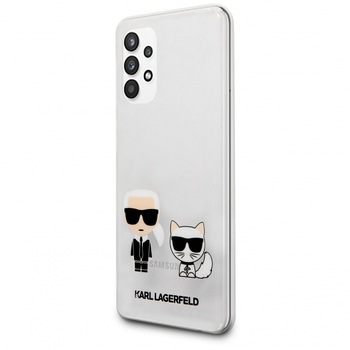 Husa de protectie Karl Lagerfeld Karl & Choupette pentru Samsung Galaxy A32 5G A326, Karl &Choupette, Transparent